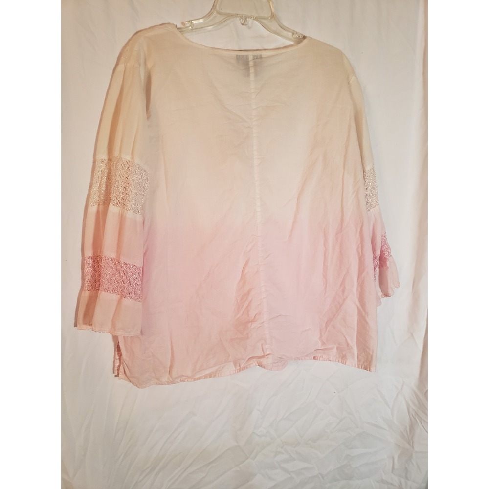 Women's Mona Lisa Pink Boho Embellished Blouse Size 2X - Picture 2 of 5